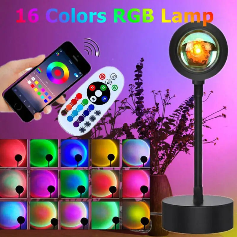 Tuya Smart Sunset Lamp Night Light Sunset Projector Smart Life APP Remote Led Lights Room Decoration Photography Birthday Gift
